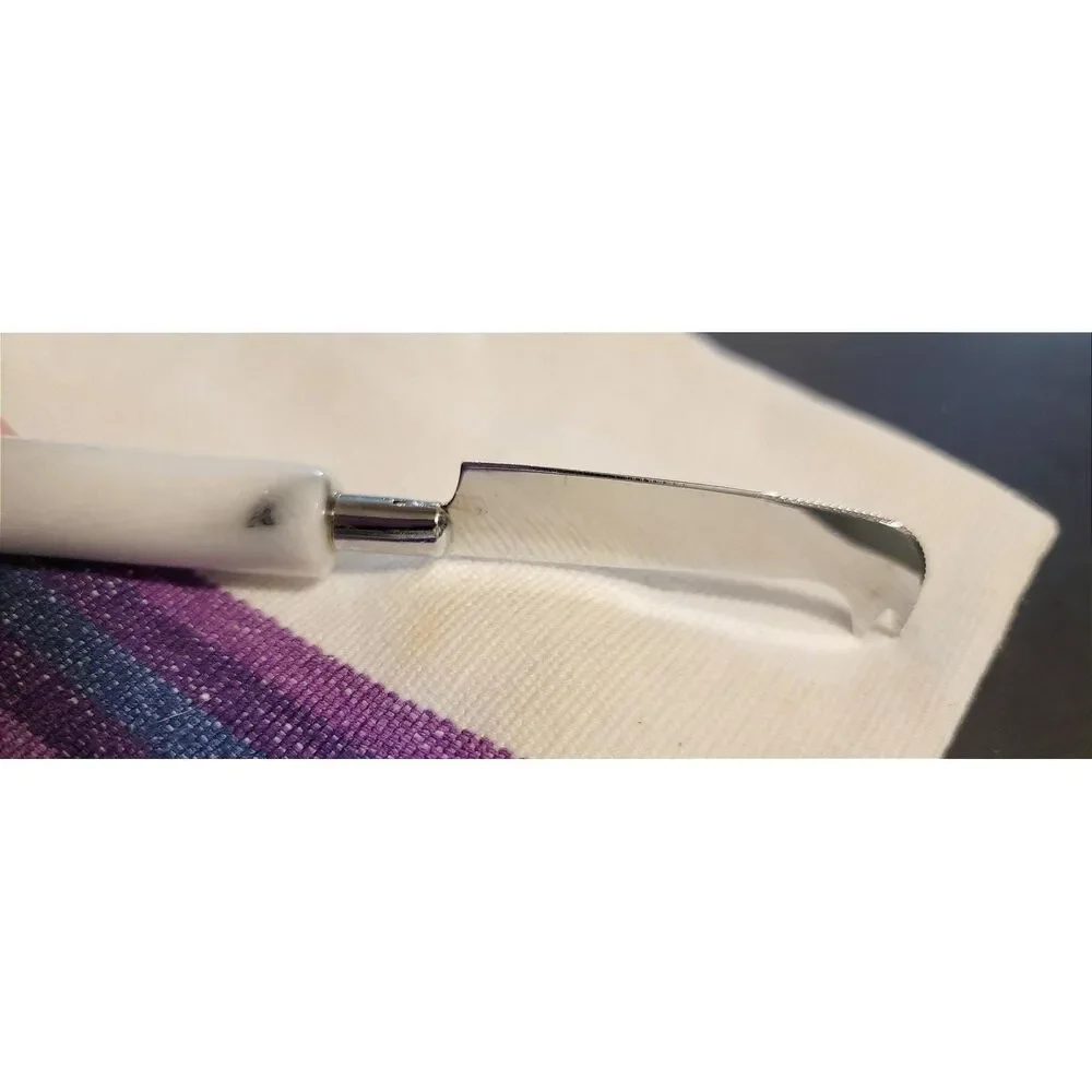 Cheese Knife solid Marble Handle Stainless Steel Curvy Blade 8
